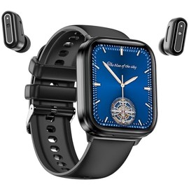 Reloj Inteligente 2 en 1 con Auriculares,Reloj Inteligente c Bluetooth Integrado,1.85 Pulgadas Impermeable Rastreador de Actividad Física con...      