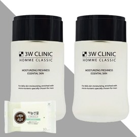 3WC 옴므 클래식 에센셜 스킨 150ml 2개(+하늘선물 물티슈 10매) 3WC Homme Classic Essential Skin 150ml 2pcs (+Sky Gift Wet Tissue 10 Sheets)
