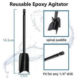 Getrays Resin Agitator Paddle, 4 Pieces Strong Mixing 1/4" Bit Epoxy Agitator Attachment, Reusable Paint Agitator, Paint Agitator Drill Attachment for Mixing Epoxy Paint Ceramic Enamels