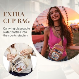 Missnine Clear Bag for Stadium Events Clear Sling Bag Fanny Pack Crossbody Purse for Sport Concert with Side Mesh Pocket