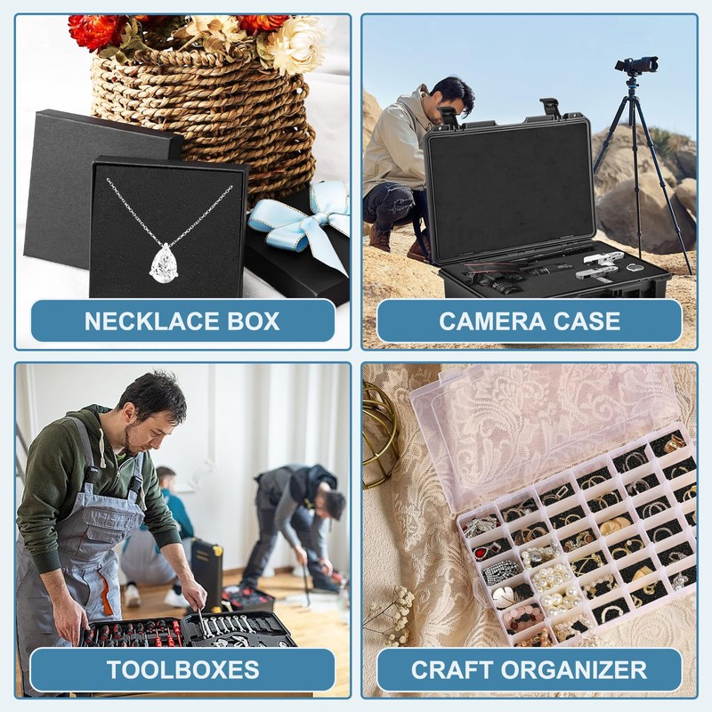 Black Polyurethane Foam Inserts for Cases, 4 Pcs 16 x