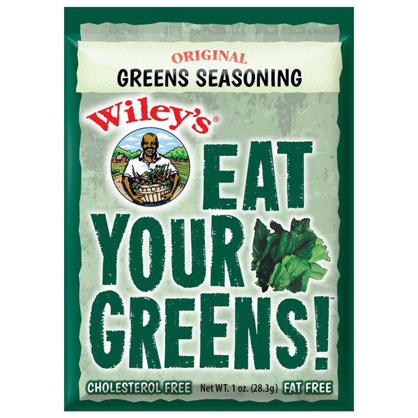 Wiley�s Green Seasoning, 12 Packets, Fresh Herbs and Spices for Collards, Spinach, Kale, Turnip and Mixed Greens, or Soup and Stew, Ham and Bacon Flavored Blend