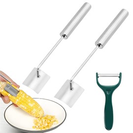 ZHIGOU Corn Peeler, Corn Grater, Stainless Steel Corn Peeler, Corn Cob Scraper for Easy Corn Husk Removal - Essential Kitchen Gadgets for Home Cooking (2 Pieces)