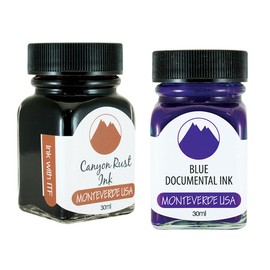 Monteverde 60ml Core Fountain Pen Ink Bottle (30ml Canyon Rust Ink Bottle G309CP, 30ml Blue Documental Ink Bottle G309DU)