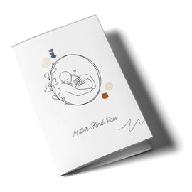 OLGS Mother-child passport cover Austria - modern lineart, protective cover with ultrasound screen compartment for MuKiPass, design Grace, unpersonalised