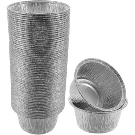 Luxshiny 100pcs Cupcake Baking Cups Aluminium Foil Muffin Cups Pudding Molds Egg Tart Baking Cups Dessert Containers 8in