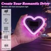 Upgrade Car Light LED Ambient Lights Heart Solar Lights Solar-Powered
