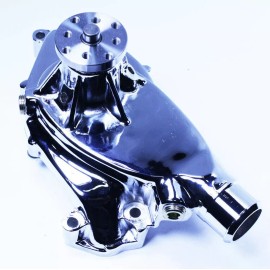 CNCRSR For Chevy Big Block 396 402 454 502 High Volume Short Water Pump Chrome Aluminum