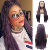 Micro Braided Box Braids Wig with Baby Hair Purple Long