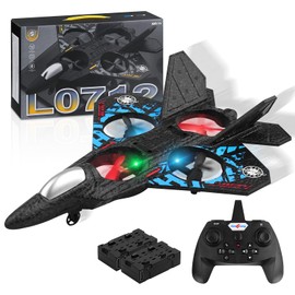 Henakmsl RC Aeroplane 2.4GHz Remote Controlled Aeroplane L0712 Quadcopter Floating Fighter Plane RC Aeroplane RTF for Beginners, Children and Adults, APlane Toy with Coloured Lights USB Charging