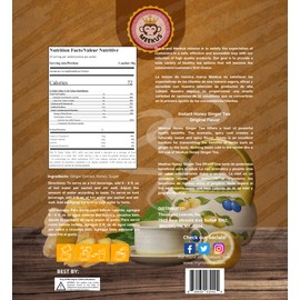 Meekus Instant Ginger Honey Crystals, Instant Ginger Tea, Ginger Tea 18g x 20 Sachets (Turmeric Flavor, 1 Pack)