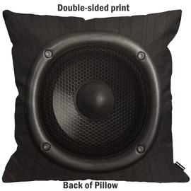 HGOD Designs Speaker Cushion Cover Music Sound Fashion Cool Young Black Throw Pillow Case Home Decor for Men/Women Living Room Bedroom Sofa Chair 45x45cm