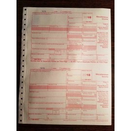Unbranded 2018 IRS 1099-MISC Forms (for 2 recipients)-Fo