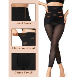 SIMIYA Shapewear Tummy Control Leggings for Women Criss-Cross Butt Lifting Thigh Slimmer High Waisted Trainer Body Shaper