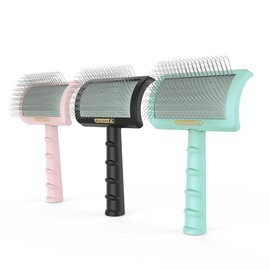 Large Slicker Brush Extra Long Pin Slicker for Long Haired Dog and Cat, Pet Grooming Brush Easy to Comb Knots Use to Clean loose & Dirt, Pet Brushes for Dogs Shedding for Thick Undercoat Curly Hair, 25mm(Black)