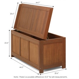 Furinno FG17685 Tioman Outdoor Patio Furniture Hardwood Deck Box in Teak Oil, Natural