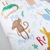 Happy Linen Company Girls Boys Kids Animal Alphabet ABC White