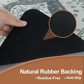 OJIA Stair Treads for Wooden Steps Non-Slip Landing Mat Stair Rug with Rubber Backing, Stair Runner Matching Mat Safety Rugs for Family, Absorbent Washable 31x31 inch, Gray