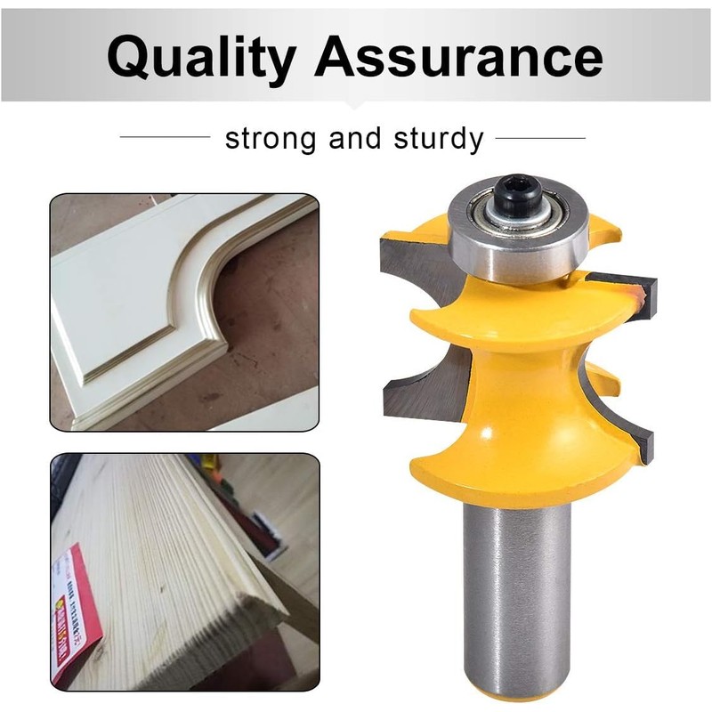 HOHXEN 1/2'' Shank Bullnose Router Bit,3/4'' Dia Half Round Blade,for