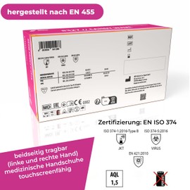 NITRAS Disposable Nitrile Gloves M, Pink (100 pcs.)