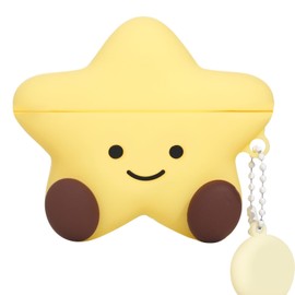 Cute Case for AirPods Pro 2nd/1st Generation Case Cover,Kawaii Funny 3D Cartoon AirPods Pro Case,Star Shape Silicone Protective Cover with Cleaner Kit and Keychain for Women Girls(Yellow)