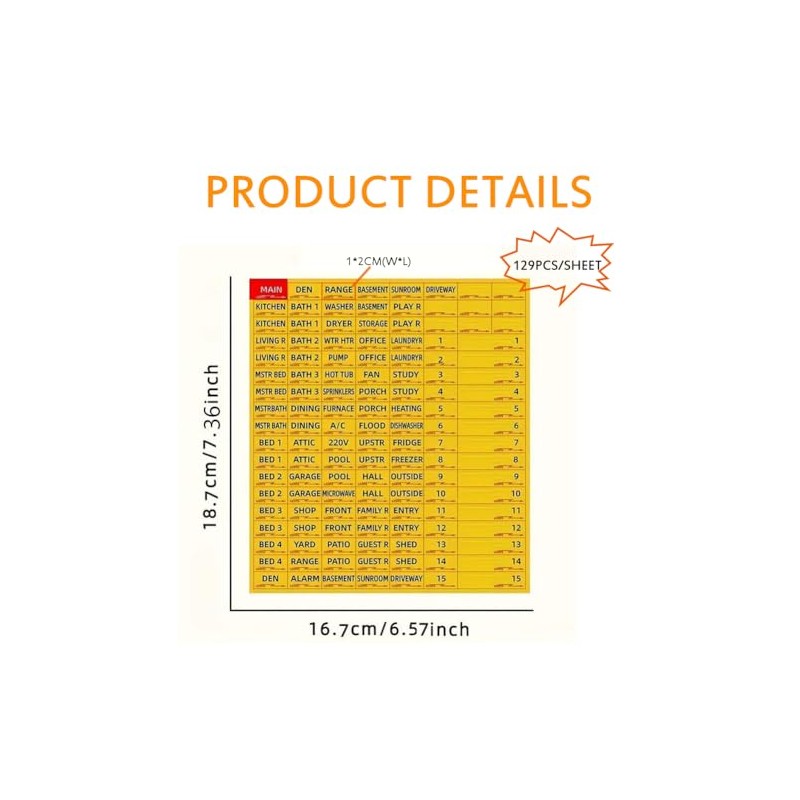 258PCS Circuit Breaker Labels Fuse Box Stickers Electrical Panel Labels