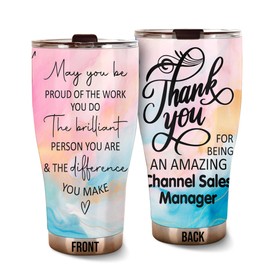 MEDROC Thank You Amazing Channel Sales Manager Tumbler Stainless Steel 30oz, Appreciation Gifts for Coworkers, Employees & Staffs Women, Driking Coffee Cup For Teammates Birthday Christmas
