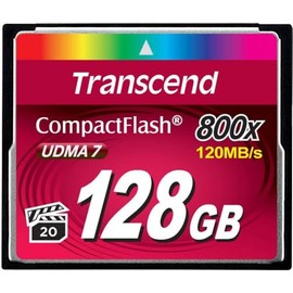 Transcend 128GB CompactFlash 800 Memory Card, Up to 120/60 MB/s, Supports High-Speed Ultra DMA Transfer Mode 7, Ideal for Ultra-High Resolution Full HD and 3D Video Recording TS128GCF800