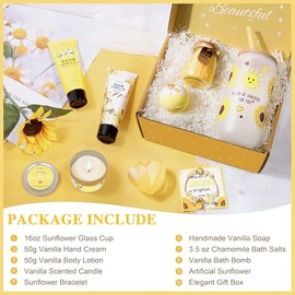 Regalos para mujeres, Juego de autocuidado cálido de vainilla de 10 piezas para baño y cuerpo para amigas, para ella, mejor amiga, mamá, esposa Regalos de Navidad y cumpleaños de Navidad