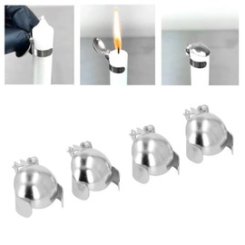 Extintores Automáticos de Velas, Práctico Extintor Automático de Velas de 4 Piezas de 0,8 Pulgadas Seguro y Elegante para Llama de Vela (Plata)