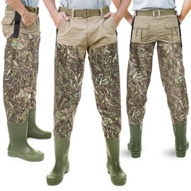 Foxelli Hip Waders – Waterproof Camo Wading Hip Boots for Men & Women Lightweight for Fishing & Hunting