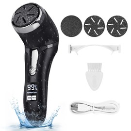 Nicebirdie Electric Callus Remover for Feet with Vacuum, Premium Portable Pedicure Tools Rechargeable Waterproof 2 Speed Foot File Scrubber Callus Remover Tool Foot Care kit（Black）