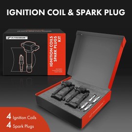 A-Premium Set of 4 Ignition Coil Pack and Iridium Spark Plugs Compatible with Hyundai Elantra 2015 & Kia Forte Koup 2017, 2.0L