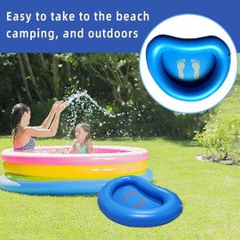 Inflatable Pool Foot Bath Basin, Foot Wash Basin Tub for Above Ground Swimming Pools, Swimming Pool Clean Feet Accessories with Air Pump, Foot Soaking Bath Basin for Pool Home Spa Treatment (Blue)