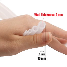 Silicone Tube 1/4"(6mm) ID x 3/8"(10mm) OD Clear Flexible Silicone Rubber Tubing Water Air Hose Pipe Transparent (3.3ft / 1m；6 x 10mm)