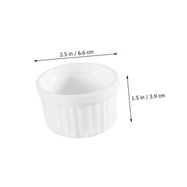 Zerodeko 6pcs Ceramic Dessert Bowls Set Heat Resistant Pudding Bowls for Baking Ice Cream Souffle Small Use