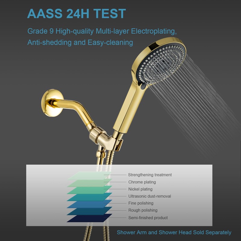 OFFO Shower Head Holder with Solid Metal Ball for Handheld