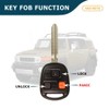 AKS KEYS Replacement for Toyota Key Fob 3 Buttons That