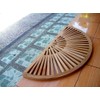 TeakFurnitureOutlet 34"x17" New A-Grade Teak Sun Burst Door/Shower/Spa/Bath Floor Mat