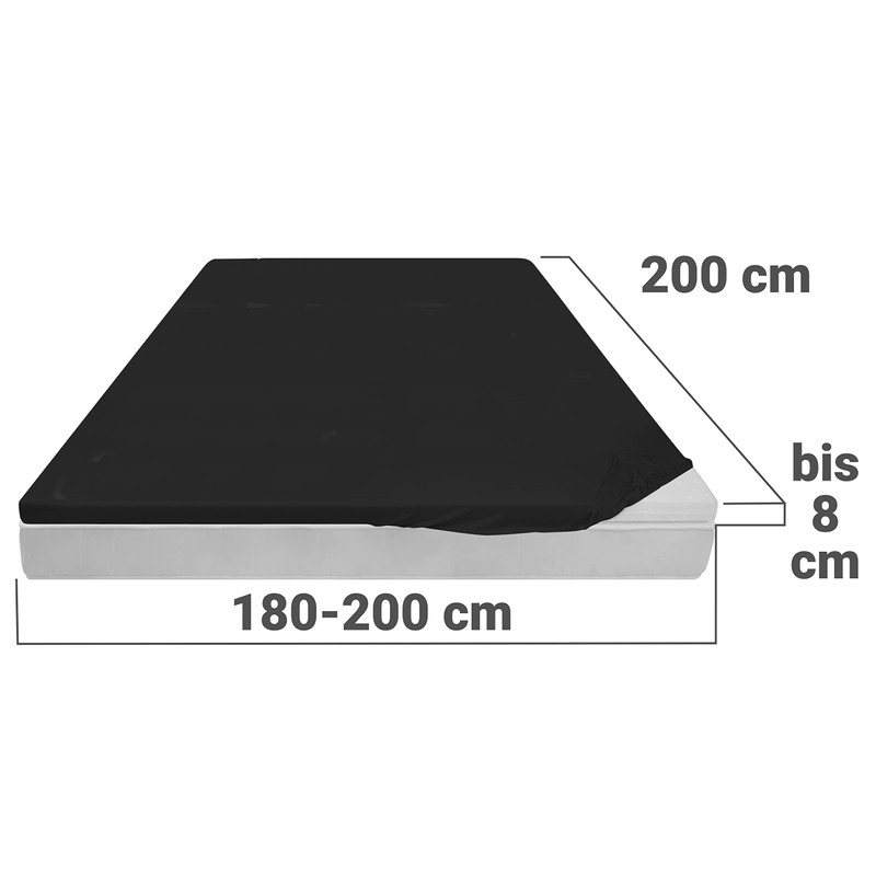 npluseins 1598.2327 Fitted Sheet for Toppers, 100% Cotton, Approx. 180-200