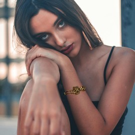 Atiptu Gothic Skull Skeleton Bracelet for Women (Gold)