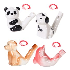 Ceramic Bird Pipes Biluer Ceramic Children 4 Pieces Bird Pipe Ceramic Party Flute Ceramic Lotus Flute Christmas Funny Whistle for Children (Ceramic)