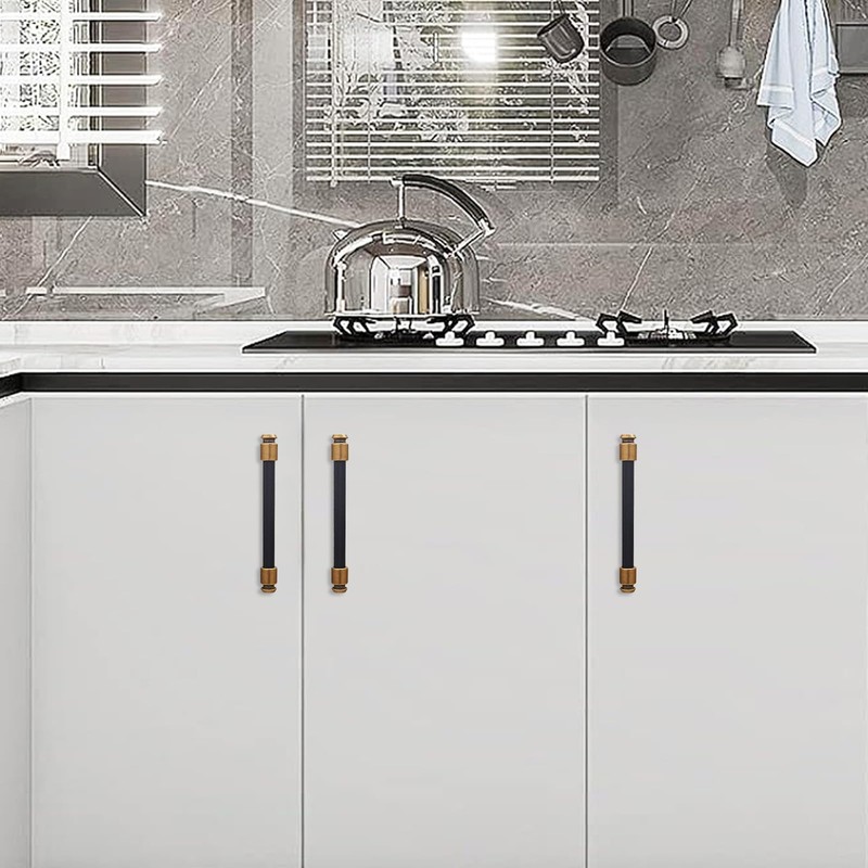 POVEFONK 10 Pack 5 inch(128mm) Black and Antique Brass Kitchen