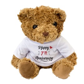 NEW - Happy 7th Anniversary - Teddy Bear - Cute Soft Cuddly - Gift Present 7 Year