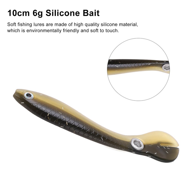 5pcs/set 10cm 6g Soft Lure with 3D Eyes Enlarged Tail