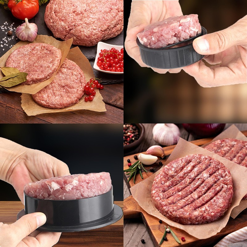 GLDFYYDS Cast Iron Burger Press Set, Compact Meat Press with