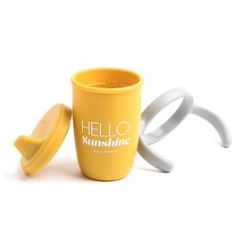 Bella Tunno Happy Sippy Cup – Transition Sippy Cups for Baby 6 Months and Older, Baby and Toddler Sippy Cups with Removable Handles and Non-Toxic, BPA Free Silicone, Hello Sunshine, 8 oz