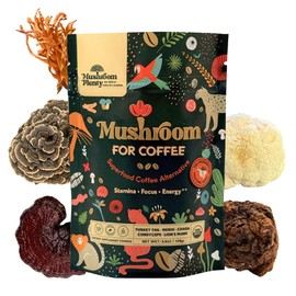 Mushroom Plenty 5 Mushroom Extract | Coffee Alternative | Lion's Mane, Reishi, Chaga, Cordyceps, Turkey Tail | Boost Energy, Focus, Immunity & Digestion | For Coffee, Smoothies & More (40 Servings)