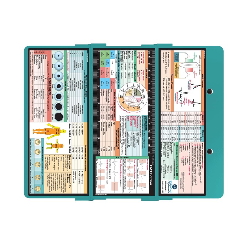 Whitecoat Clipboard® Trifold - EMT Edition (Teal, Trifold)