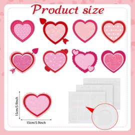 Marspark 45 Pcs Valentine‘s Day Party Cutouts, Heart Cutouts Romantic Love Decoration with Adhesive Dots for Bulletin Board Classroom School Happy Valentines Day Wedding Anniversary Party Supplies